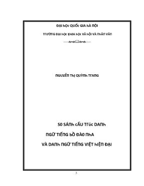 Luận văn so sánh cấu trúc danh ngữ tiếng bồ đào nha và danh ngữ tiếng việt hiện đại