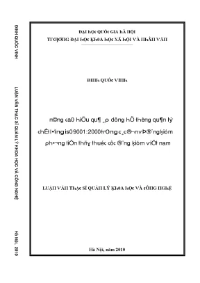 Luận văn nâng cao hiệu quả áp dụng hệ thống quản lý chất lượng iso 9001