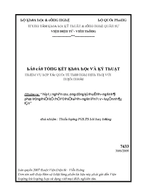 Hợp tác nghiên cứu ứng dụng kỹ thuật thông tin trải phổ trong thiết kế chế tạo thiết bị thông tin liên lạc vô tuyến nhảy tần