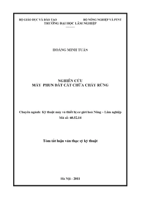 Luận văn nghiên cứu máy phun đất cát chưa cháy rừng