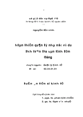 Luận văn hoàn thiện quản lý nhà nước về du lịch trên địa bàn tỉnh lâm đồng