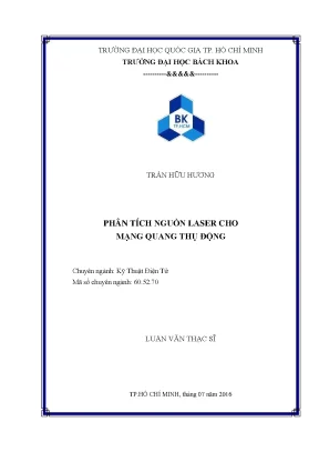 Luận văn thạc sĩ kỹ thuật cơ điện tử phân tích nguồn laser cho mạng quang thụ động