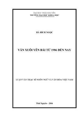Luận văn văn xuôi yên bái từ 1986 đến nay