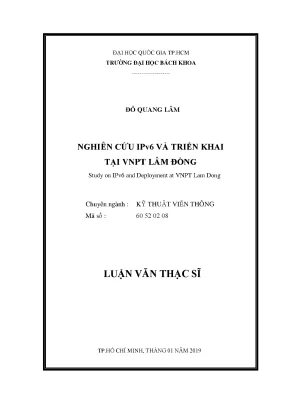 Luận văn thạc sĩ kỹ thuật viễn thông nghiên cứu ipv6 và triển khai tại vnpt lâm đồng