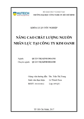 Luận văn nâng cao chất lượng nguồn nhân lực tại công ty kim oanh