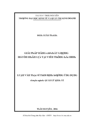 Luận văn giải pháp nâng cao chất lượng nguồn nhân lực tại viễn thông bắc ninh
