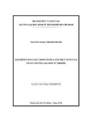 Luận văn giải pháp nâng cao ý định tái mua sắm trực tuyến tại trang thương mại điện tử shopee