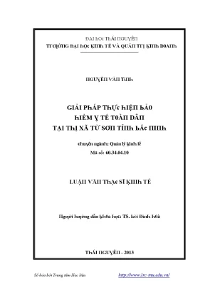 Luận văn giải pháp thực hiện bảo hiểm y tế toàn dân tại thị xã từ sơn tỉnh bắc ninh