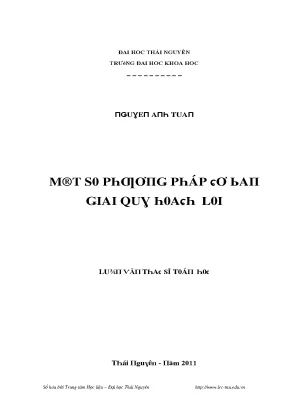Luận văn một số phương pháp cơ bản giải quy hoạch lồi