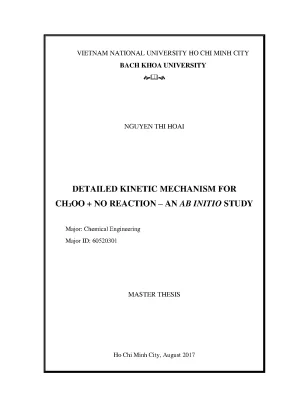 Luận văn thạc sĩ kỹ thuật hóa học detailed kinetic mechanism for ch300 no reaction an ab initio study