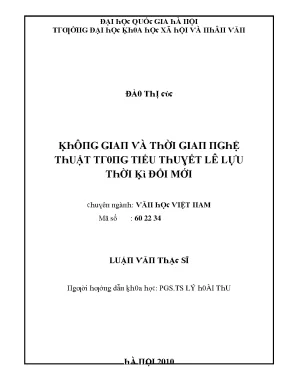 Luận văn không gian và thời gian nghệ thuật trong tiểu thuyết lê lựu thời kỳ đổi mới