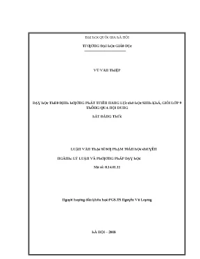 Luận văn dạy học theo định hướng phát triển năng lực cho học sinh khá giỏi lớp 9 thông qua nội dung bất đẳng thức