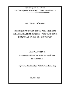 Luận văn thạc sĩ diễn ngôn nữ quyền trong phim việt nam khảo sát ba phim mê thảo thời vang bóng tâm hồn mẹ và đảo của dân ngụ cư