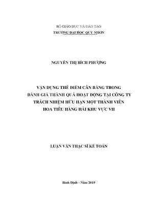 Luận văn vận dụng thẻ điểm cân bằng trong đánh giá thành quả hoạt động tại công ty trách nhiệm hữu hạn một thành viên hoa tiêu hàng hải khu vực vii