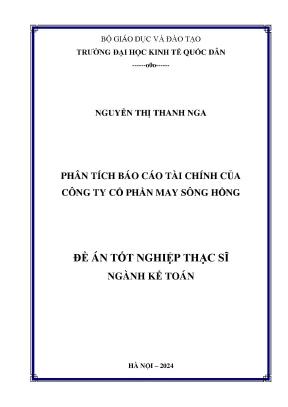 Luận văn thạc sĩ kế toán phân tích báo cáo tài chính của công ty cổ phần may sông hồng