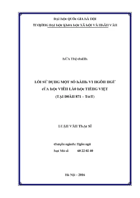 Luận văn lỗi sử dụng một số hành vi ngôn ngữ của học viên lào học tiếng việt tại đoàn 871 tcct