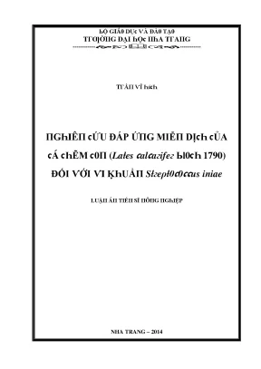 Luận văn nghiên cứu đáp ứng miễn dịch của cá chẽm con lates calcarifer bloch 1790 đối với vi khuẩn streptococcus iniae