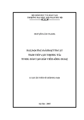 Luận văn dạy học thực hành kỹ thuật theo tiếp cận tương tác trong đào tạo giáo viên công nghệ