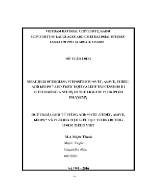 Luận văn meanings of english prepositions over above under and below and their equivalent expressions in vietnamese