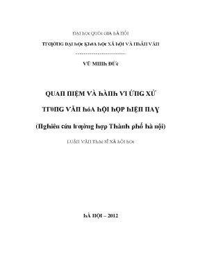 Luận văn quan niệm và hành vi ứng xử trong văn hóa hội họp hiện nay nghiên cứu trường hợp thành phố hà nội