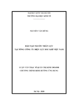 Luận văn đào tạo nguồn nhân lực tại tổng công ty điện lực dầu khí việt nam