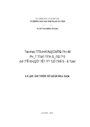 Luận văn tổ chức trò chơi xây dựng nhằm phát triển tính sáng tạo cho trẻ khuyết tật trí tuệ nhẹ 5 6 tuổi