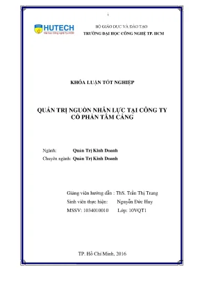 Luận văn quản trị nguồn nhân lực tại công ty cổ phần tâm cảng