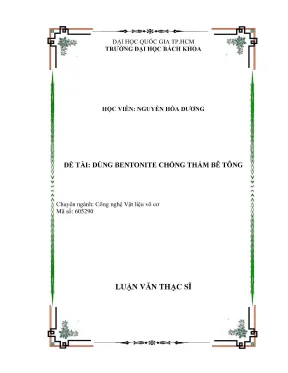 Luận văn thạc sĩ công nghệ vật liệu dùng bentonitech chống thấm bê tông