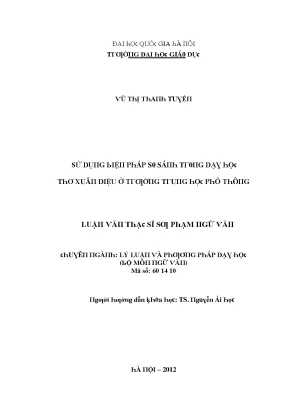 Luận văn sử dụng biện pháp so sánh trong dạy học thơ xuân diệu ở trường trung học phổ thông