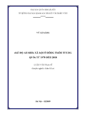 Luận văn chế độ an sinh xã hội ở nông thôn trung quốc từ 1978 đến 2018