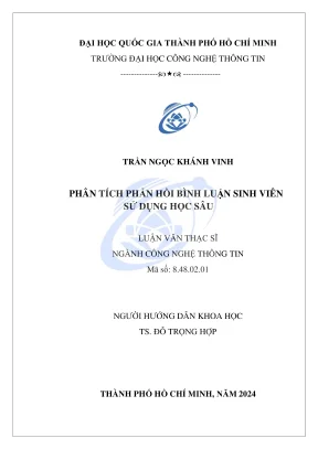 Luận văn thạc sĩ công nghệ thông tin phân tích phản hồi bình luận sinh viên sử dụng học sâu