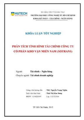Luận văn phân tích tình hình tài chính công ty cổ phần kho vận miền nam sotrans