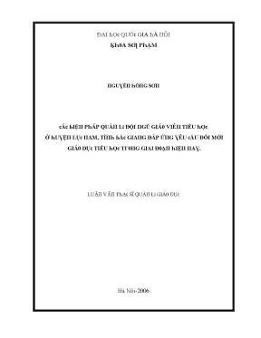 Luận văn các biện pháp quản lý đội ngũ giáo viên tiểu học ở huyện lục nam tỉnh bắc giang đáp ứng yêu cầu đổi mới giáo dục tiểu học trong giai đoạn hiện nay