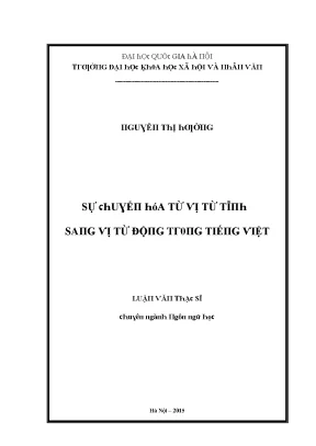 Luận văn sự chuyển hóa từ vị từ tĩnh sang vị từ động trong tiếng việt