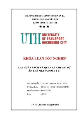 Luận văn tốt nghiệp kinh tế vận tải lập ngân sách và quản lý chi phí dự án the metropole 117