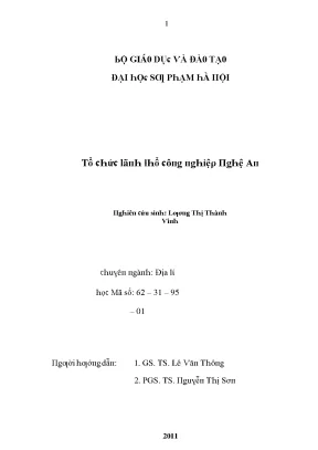 Luận văn tổ chức lãnh thổ công nghiệp nghệ an