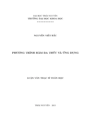 Luận văn phương trình hàm đa thức và ứng dụng
