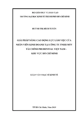 Luận văn giải pháp nâng cao động lực làm việc của nhân viên kinh doanh công ty tnhh mtv tài chính prudential việt nam khu vực hồ chí minh