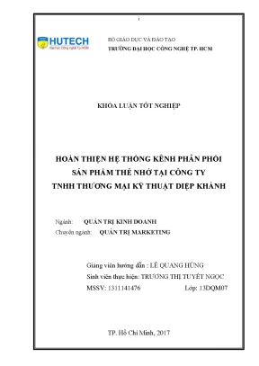 Luận văn hoàn thiện hệ thống kênh phân phối sản phẩm thẻ nhớ tại công ty tnhh thương mại kỹ thuật diệp khánh