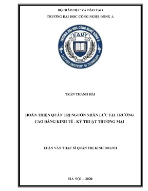 Hoàn thiện quản trị nguồn nhân lực tại trường cao đẳng kinh tế kỹ thuật thương mại 2