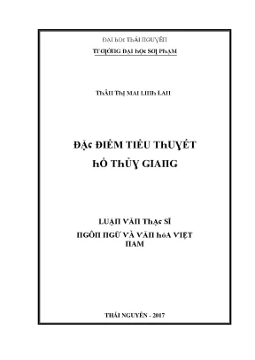 Luận văn đặc điểm tiểu thuyết hồ thủy giang