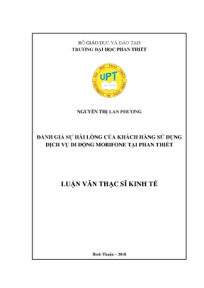 Đánh giá sự hài lòng của khách hàng sử dụng dịch vụ di động mobifone tại phan thiết