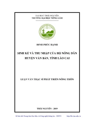 Luận văn sinh kế và thu nhập của hộ nông dân huyện văn bàn tỉnh lào cai