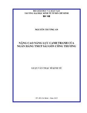 Luận văn nâng cao năng lực cạnh tranh của ngân hàng thương mại cổ phần sài gòn công thương luận văn thạc sĩ