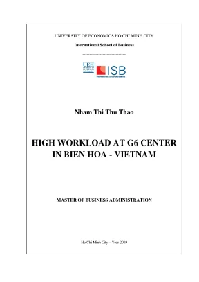 Luận văn high workload at g6 center in bien hoa vietnam