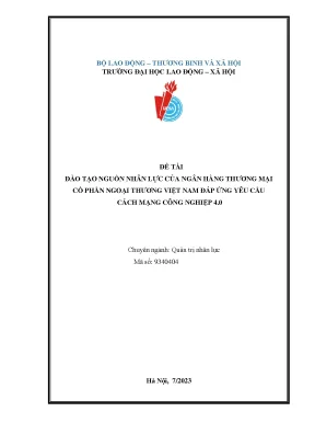 Đào tạo nguồn nhân lực của ngân hàng thương mại cổ phần ngoại thương việt nam đáp ứng yêu cầu cmcn 4 0