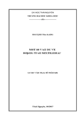 Luận văn một số vấn đề về đường tròn mixtilinear