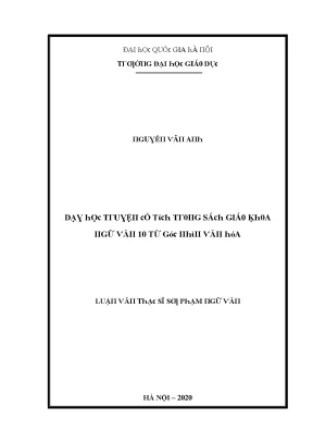 Luận văn dạy học truyện cổ tích trong sách giáo khoa ngữ văn 10 từ góc nhìn văn hóa