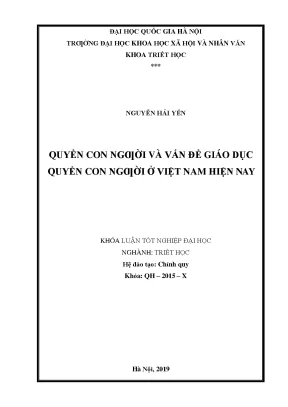 Luận văn thạc sĩ quyền con người và vấn đề giáo dục quyền con người ở việt nam hiện nay
