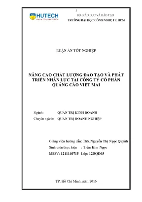 Luận văn nâng cao chất lượng đào tạo và phát triển nhân lực tại công ty cổ phần quảng cáo việt mai